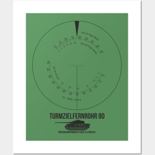 Turmzielfernrohr 9d sight of the German Tiger II tank. on light Posters and Art